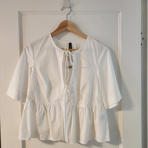 Cotton Peplum Top - Picture 1 of 4